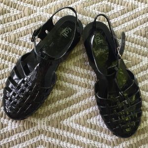 Kali - Black Jelly Sandals - Size 10